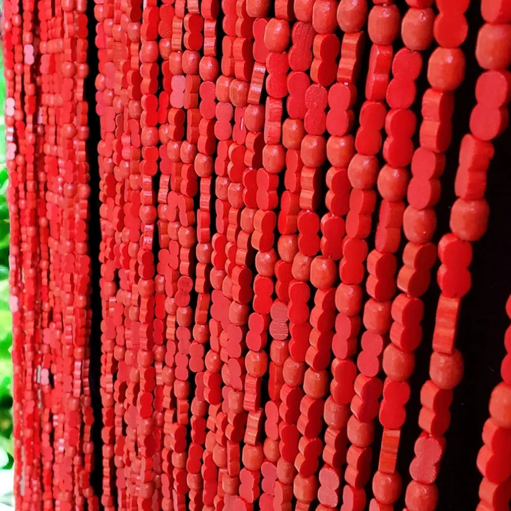 Wood and Bamboo Beaded Curtain 35.5" wide X 77" high - 45 Strands -SunshineRd