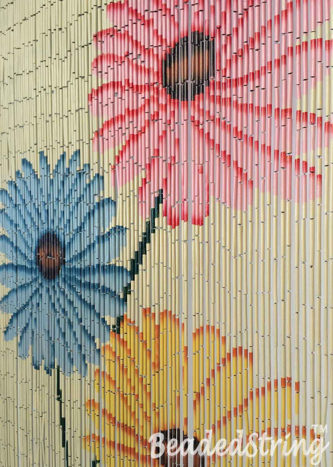 Bamboo beaded curtain-Flowers-4