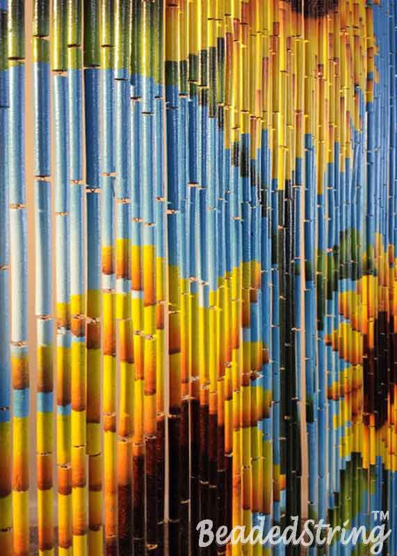 beaded curtain-bamboo-Sunflower3