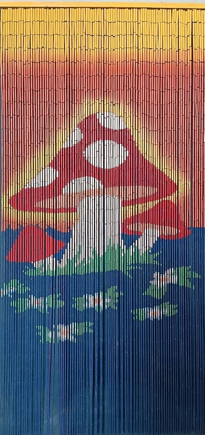 Bamboo Beaded Curtain 35.5" wide X 78" high-90 strands- Mushroom