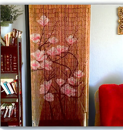 Bamboo Beaded Curtain 35.5" wide X 78" high-90 strands- Blossom