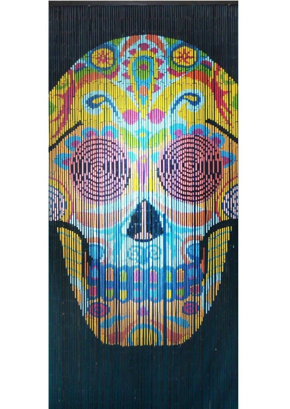 Bamboo Beaded Curtain 35.5" wide X 78" high-90 Strands-Skull