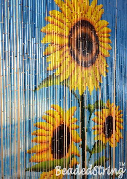 beaded curtain-bamboo-Sunflower4