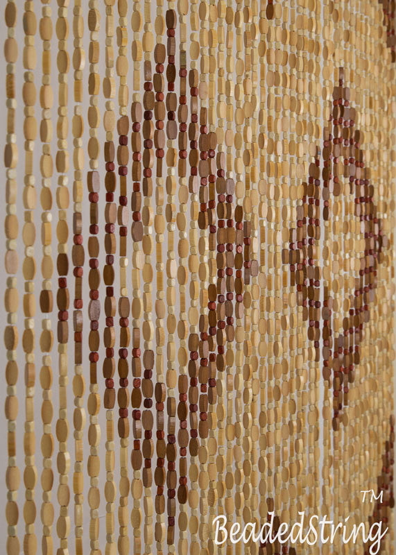 Beaded Curtain Door Wood Bamboo Efa 45 Strands Beadedstring