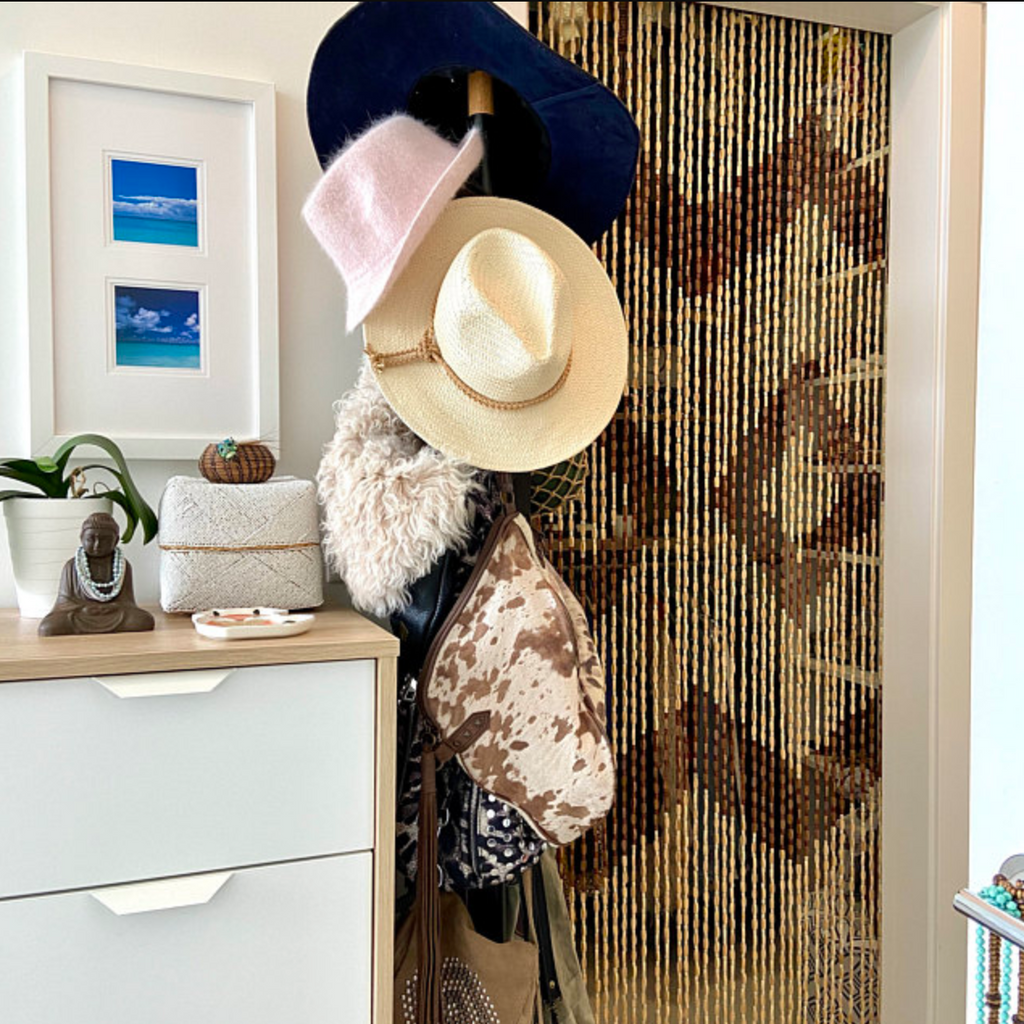 Beaded Curtain Door Curtain Wood Bamboo Efa 45 Strands BeadedString